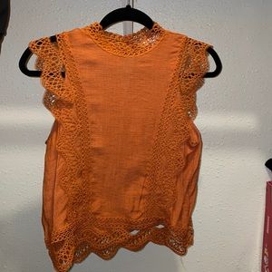 Haute Monde Burnt Orange Bohemian Top